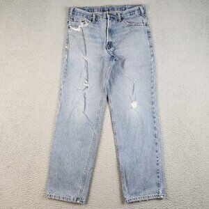 Mens 34x32 Distressed VTG Cowboy Cut Denim Jeans Classic Grunge Workwear Pants